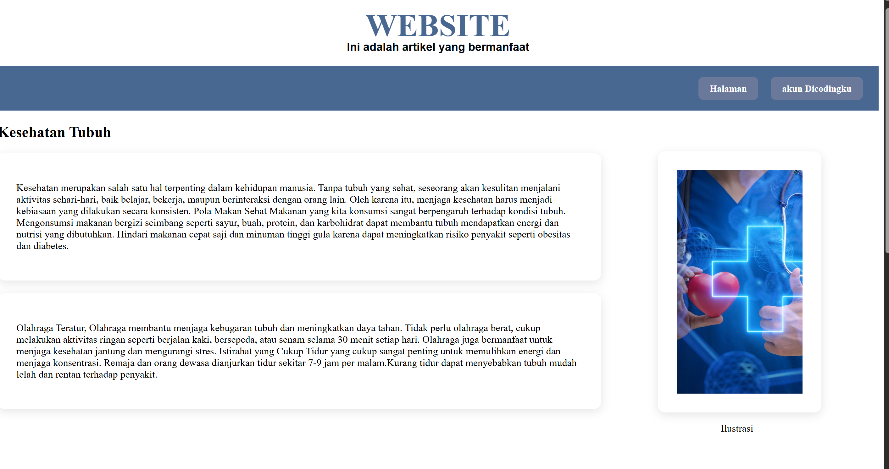 Website artikel kesehatan